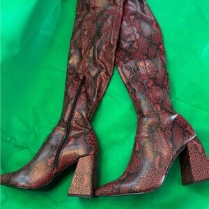 Steve Madden Red Snake Boots